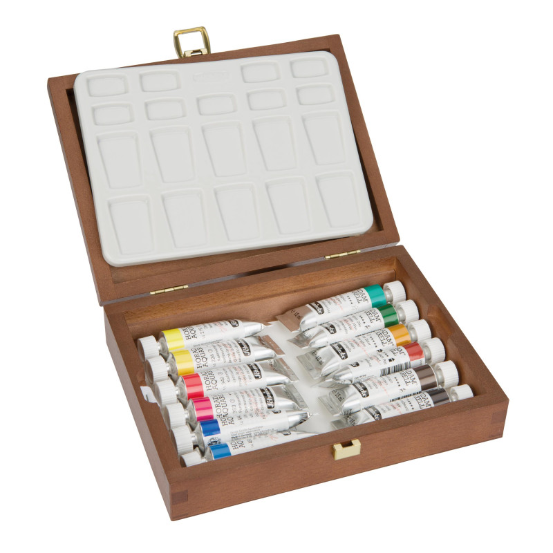 Coffret bois Schmincke Horadam Aquarell 12 tubes de 15 ml
