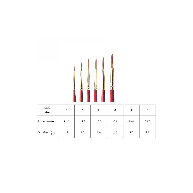 Pinceau aquarelle traceur Sceptre Gold II série 202 Winsor et Newton n°6