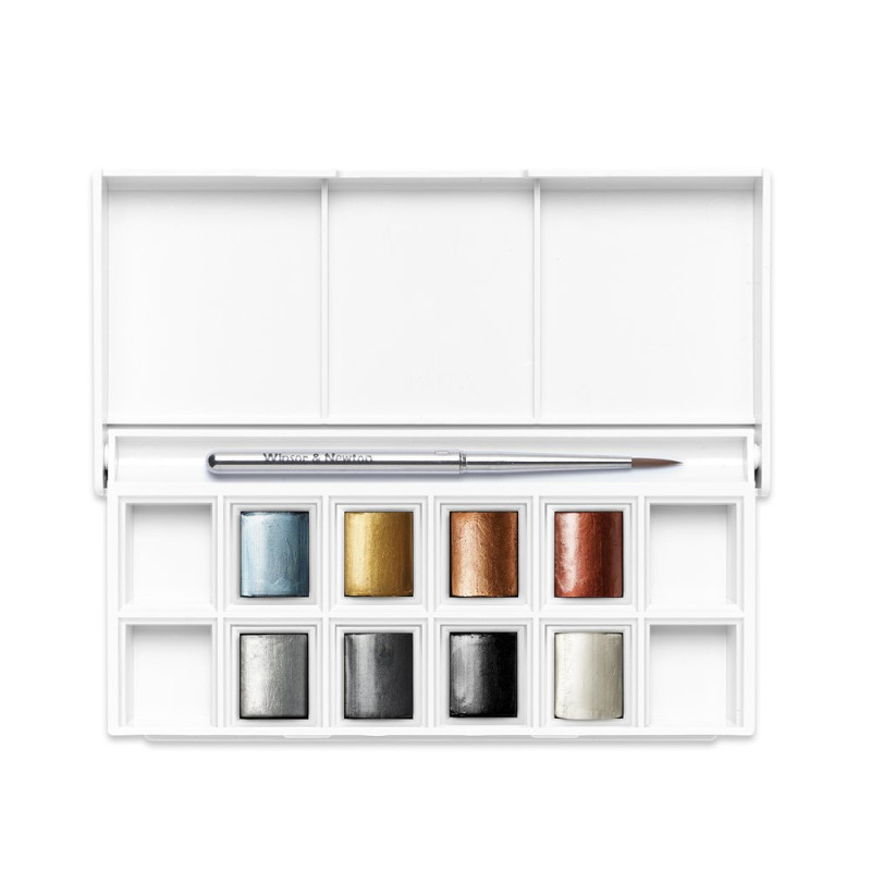 Boîte plastique aquarelle métallique W&N – Cotman 8 1/2 godets
