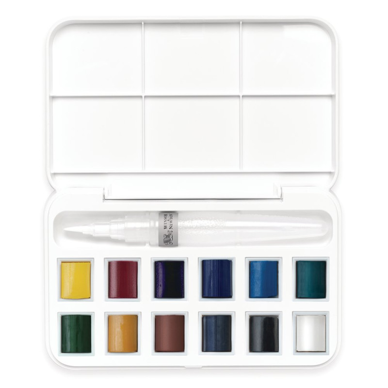 Boîte plastique pinceau à réserve d'eau W&N – Cotman 121/2 godets