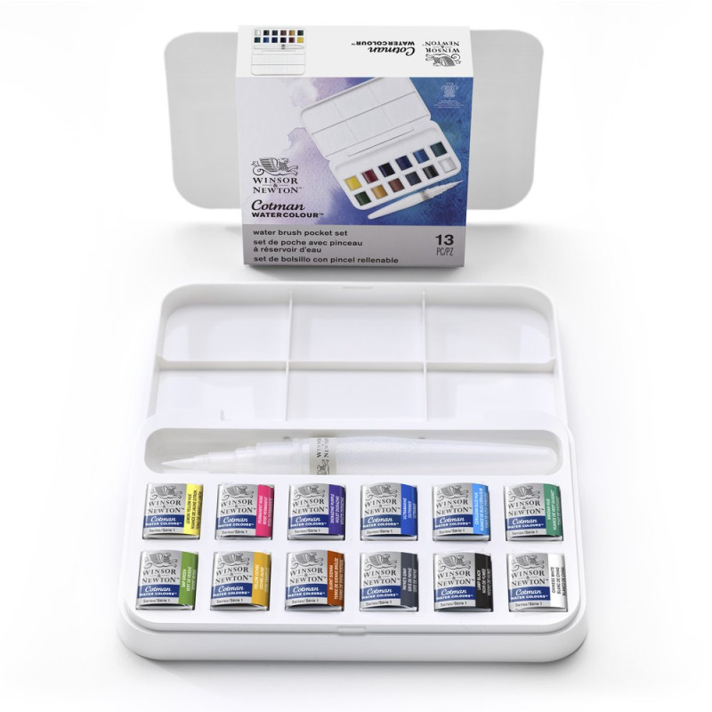 Boîte plastique pinceau à réserve d'eau W&N – Cotman 121/2 godets