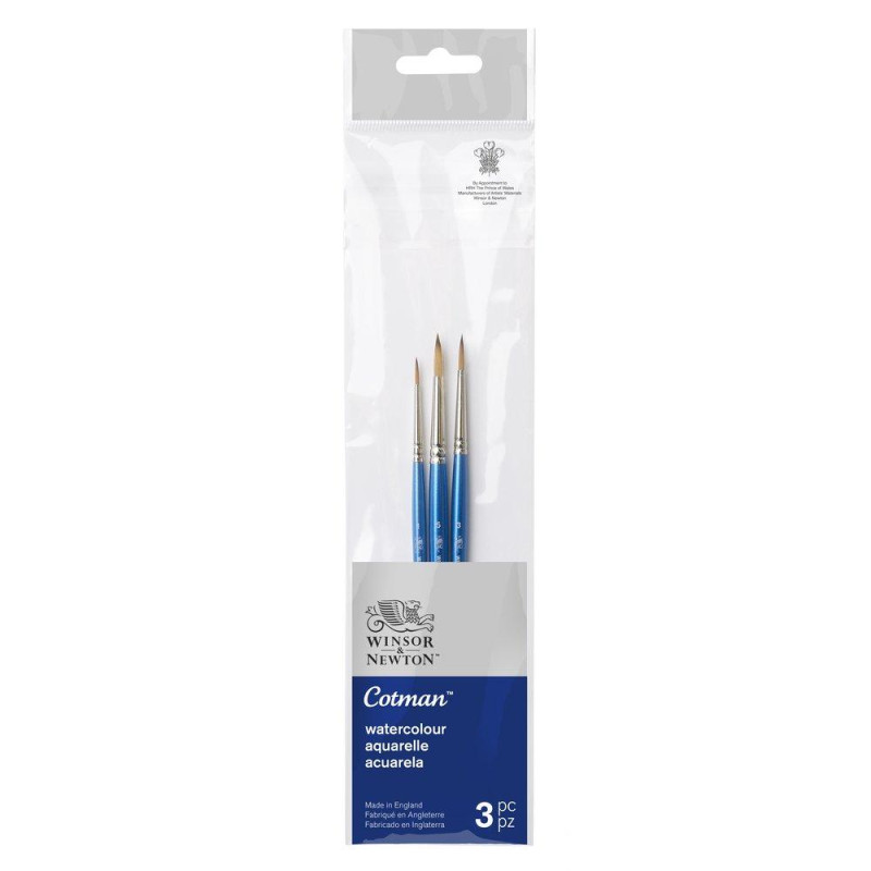 Set 3 pinceaux aquarelle rond série 111 n°1, 3, 5  Cotman