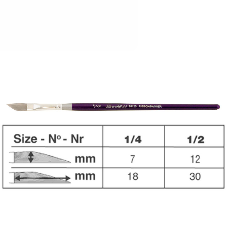 Pinceau aquarelle épée Silver Silk 88 série 8812S Silver n°1/4