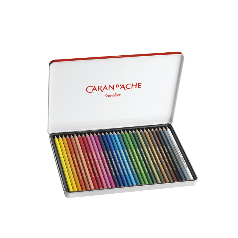 Boîte métal crayons 30 couleurs Caran d'Ache Swisscolor 