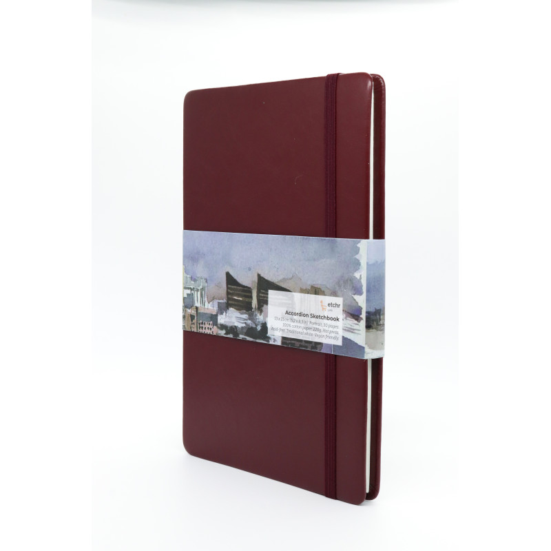 Album accordéon 100% coton 230g 30 pages 13x21 grain satiné Etchr