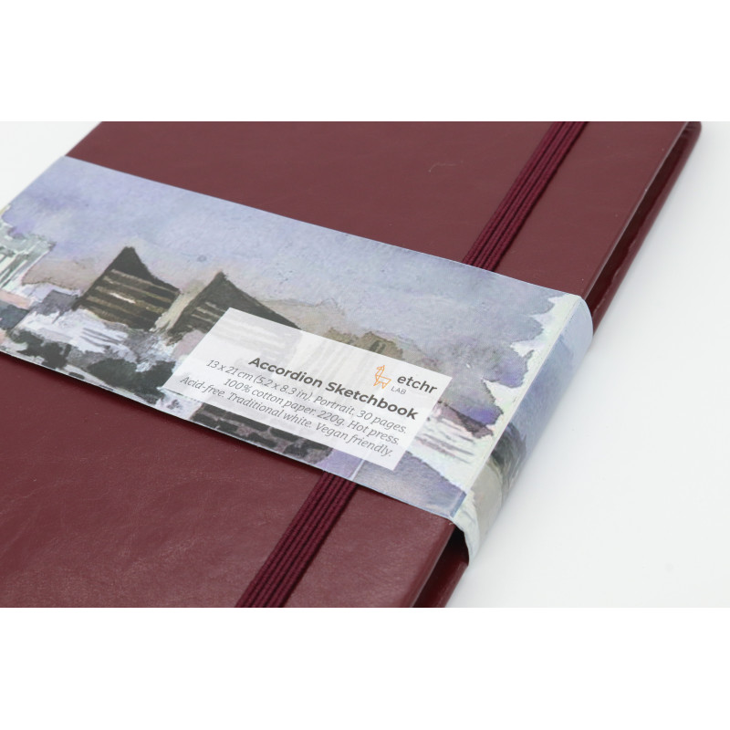 Album accordéon 100% coton 230g 30 pages 13x21 grain satiné Etchr