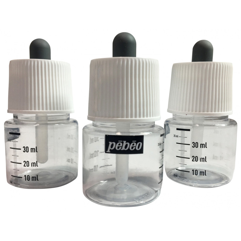 Kit 3 flacons gradués 45ml vides pébéo