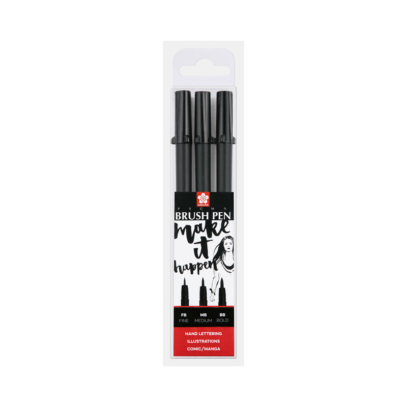 Set de 3 feutres pinceaux Pigma Brushpen Lettering