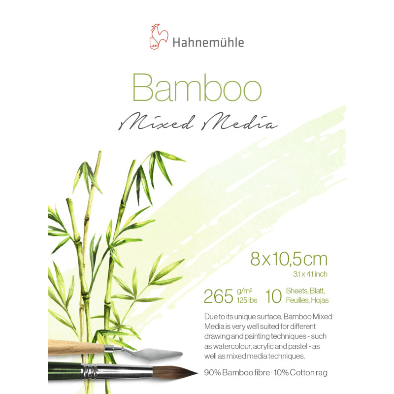 Bloc collé 1 côté Bambou Hahnemühle 8x10,5 265g 10 f
