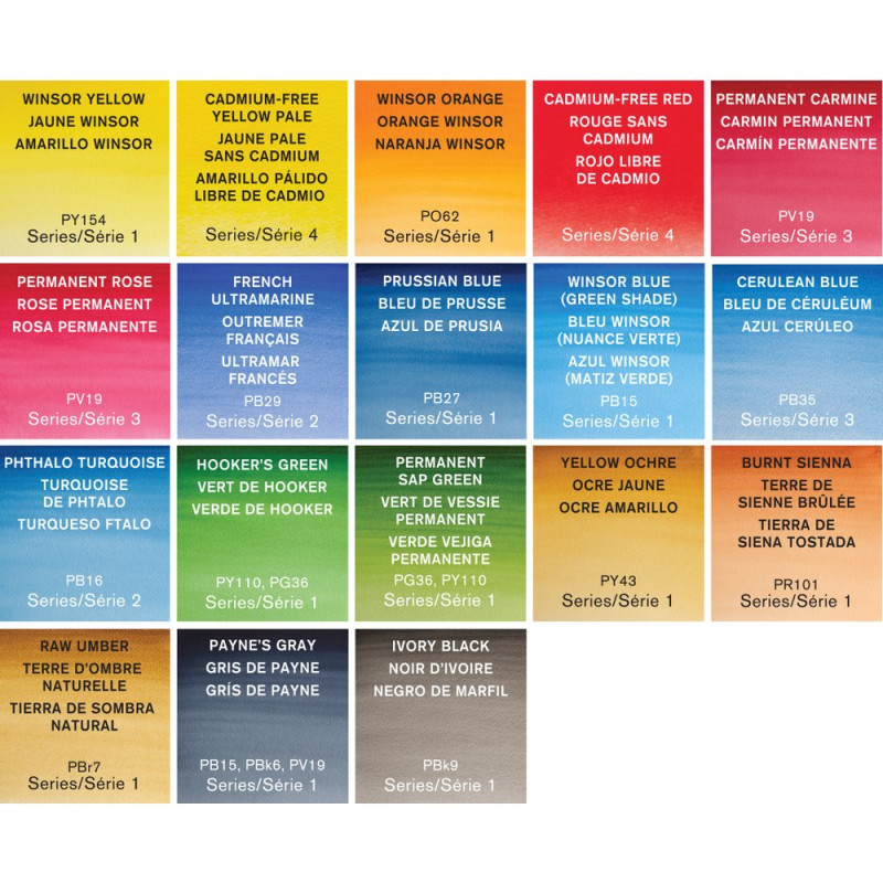 Boîte métal de voyage Winsor & Newton 181/2 godets+ 6 vides