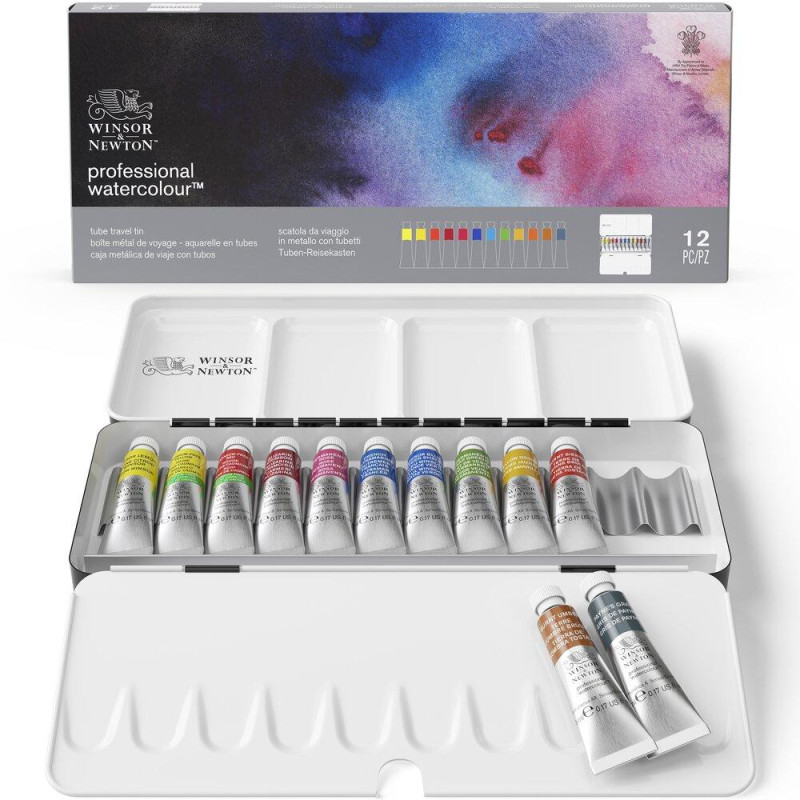 Boîte métal de voyage Winsor & Newton 12tubes