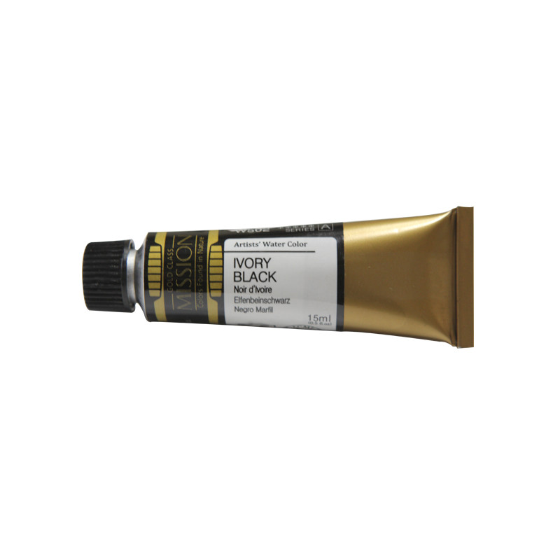 Noir d'ivoire - aquarelle Tube 15ml Gold Class Mijello