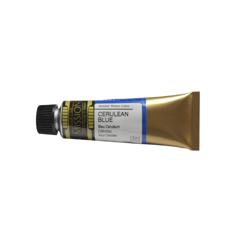 Bleu céruléum - aquarelle Tube 15ml Gold Class Mijello