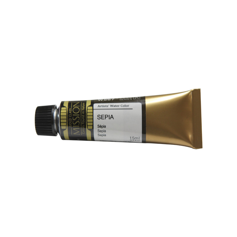 Sépia - aquarelle Tube 15ml Gold Class Mijello