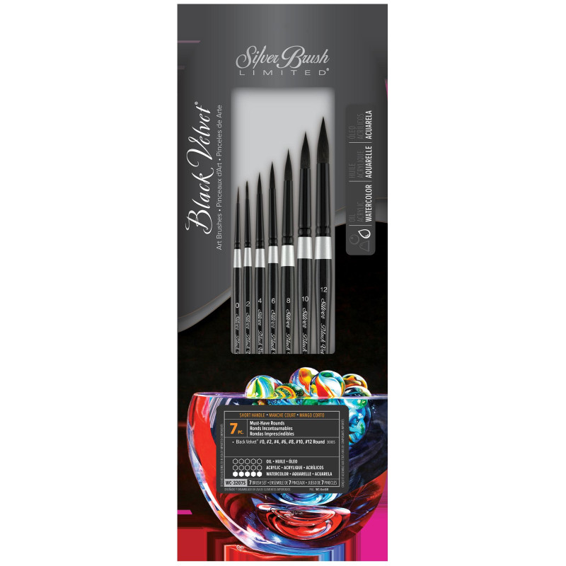 Assortiment de 7 pinceaux n°0 à 12 3000S Black Velvet