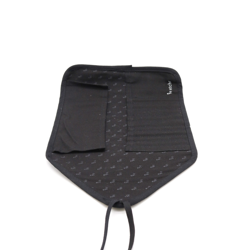 Trousse tissu noire emplacement 10 pinceaux Etchr