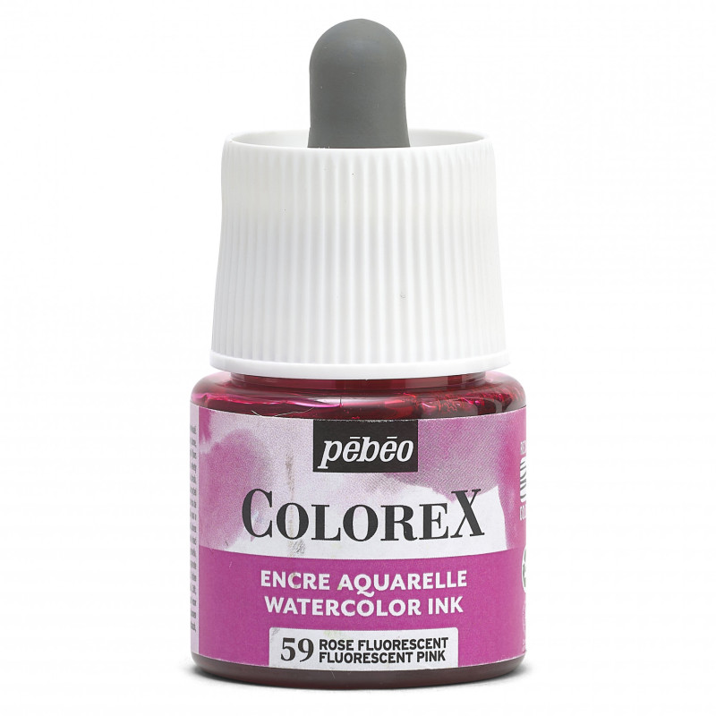 Rose fluorescent - Encre aquarelle Colorex 45ml Pébéo