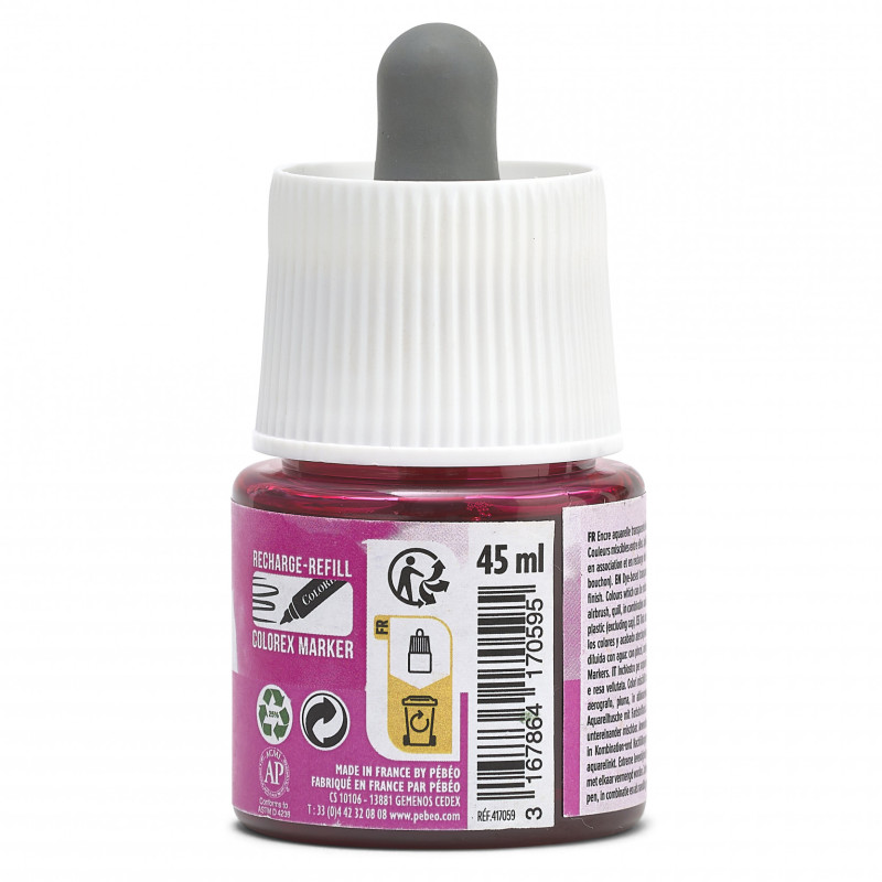 Rose fluorescent - Encre aquarelle Colorex 45ml Pébéo
