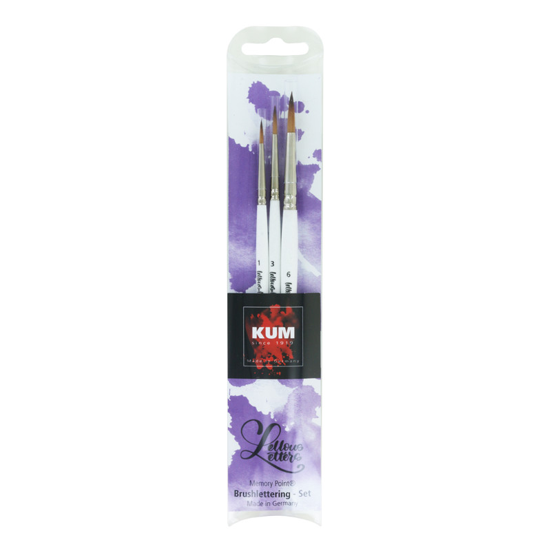 Set 3 pinceaux aquarelle Lettering Lellous Letters Kum