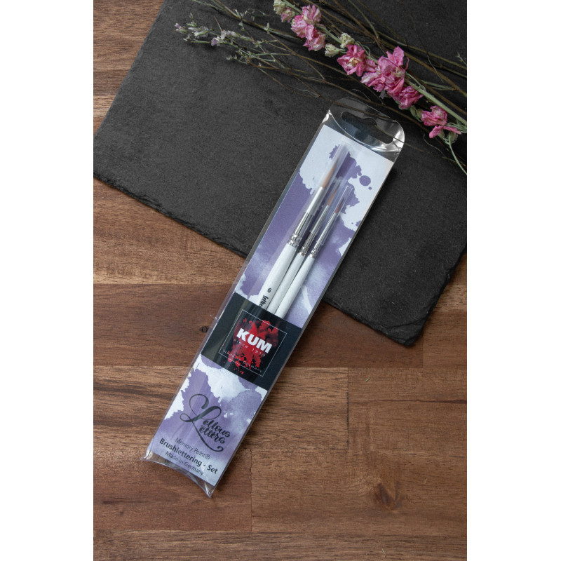 Set 3 pinceaux aquarelle Lettering Lellous Letters Kum