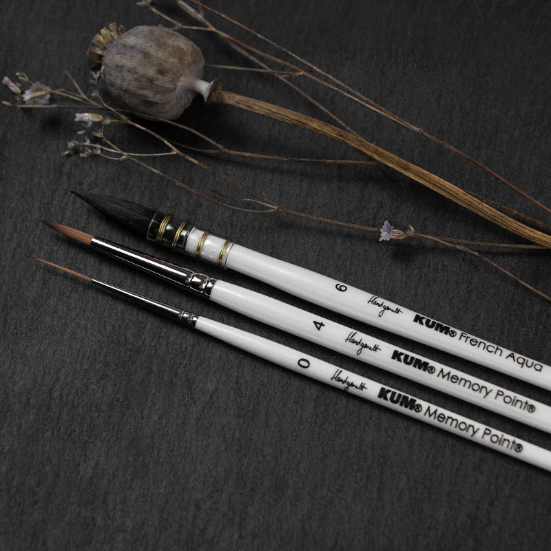 Set 3 pinceaux aquarelle Floral classique Hangemalt x Kum
