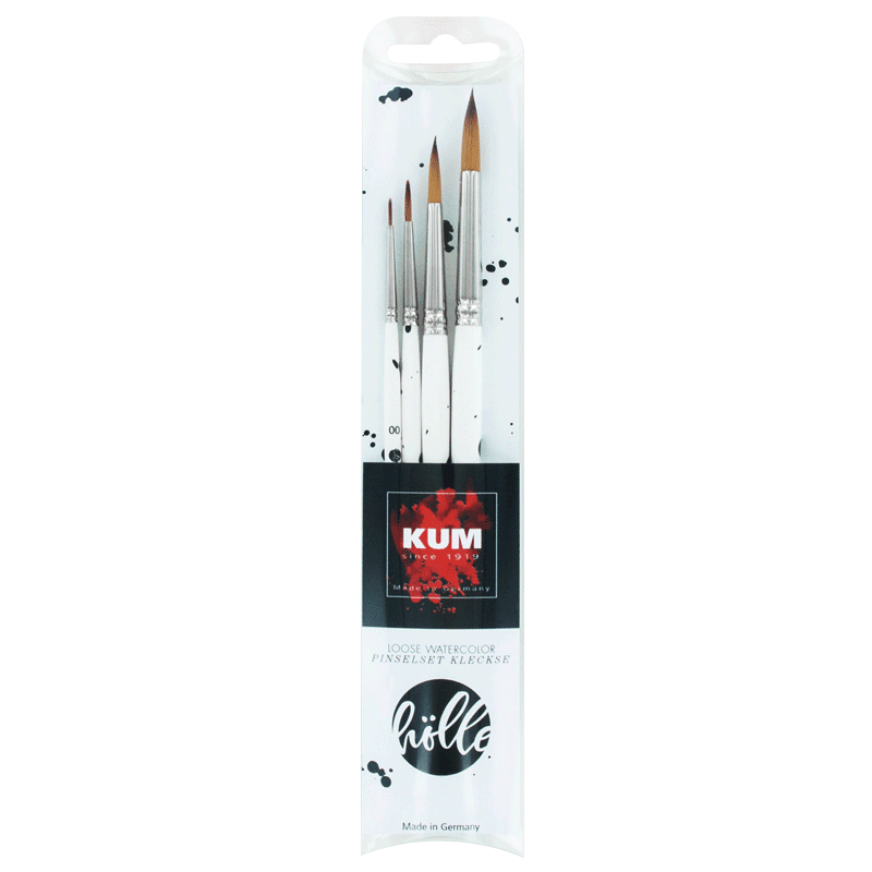 Coffret de 4 pinceaux pour l'aquarelle en vernis noyer Da Vinci Coffret de 4 pinceaux pour l'aquarelle en vernis noyer Da Vinci