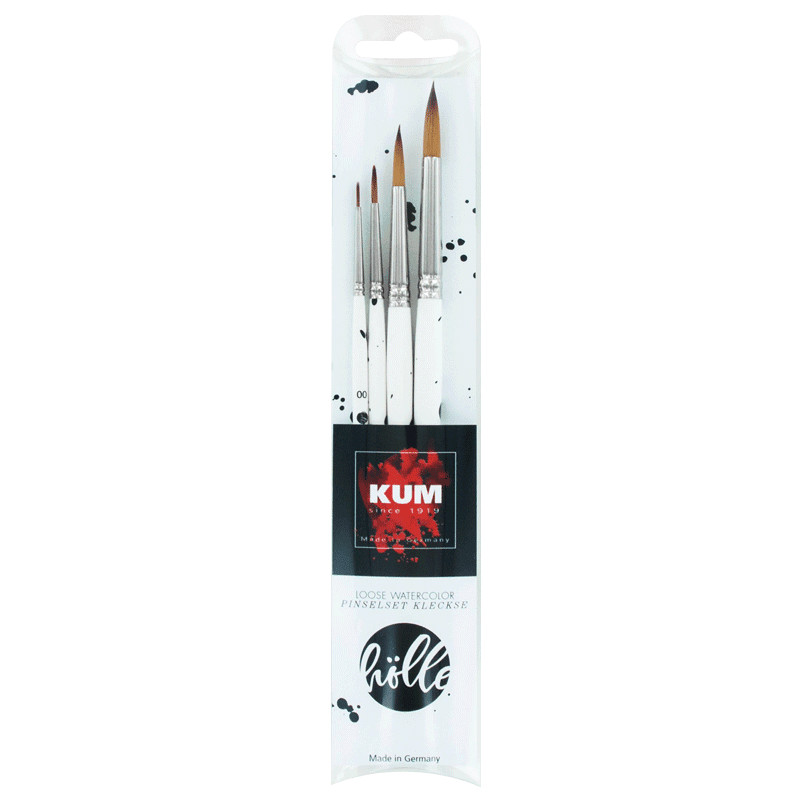 Set 4 pinceaux aquarelle Frau Hölle x Kum