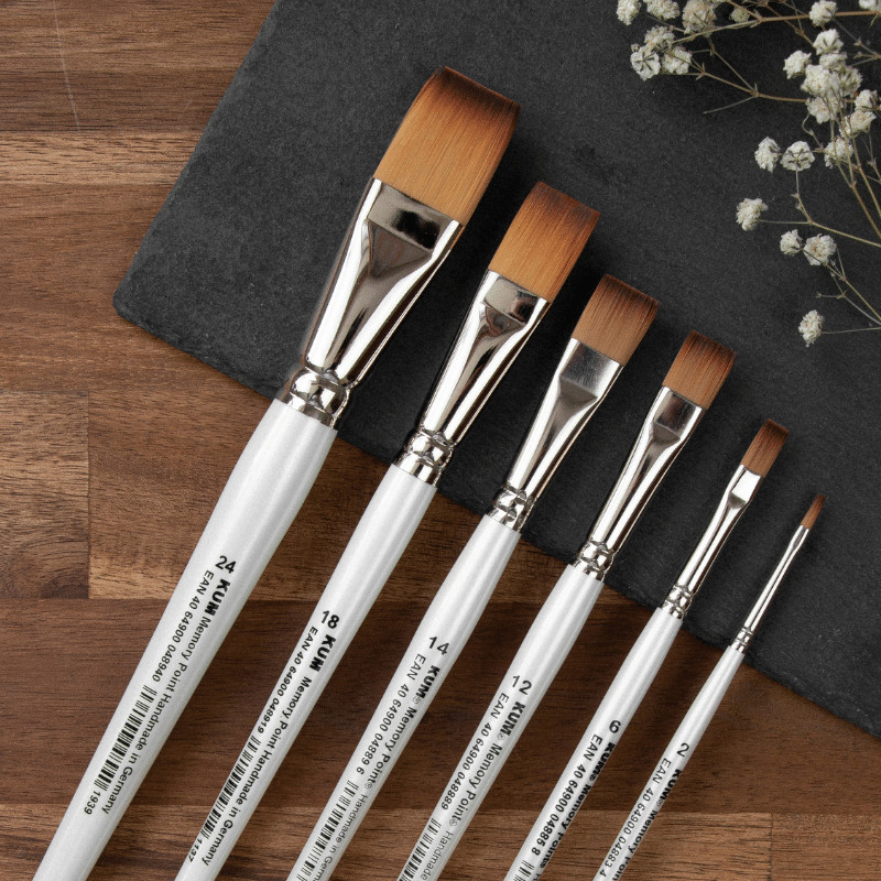 Pinceau aquarelle plat Memory Point n°18 Kum