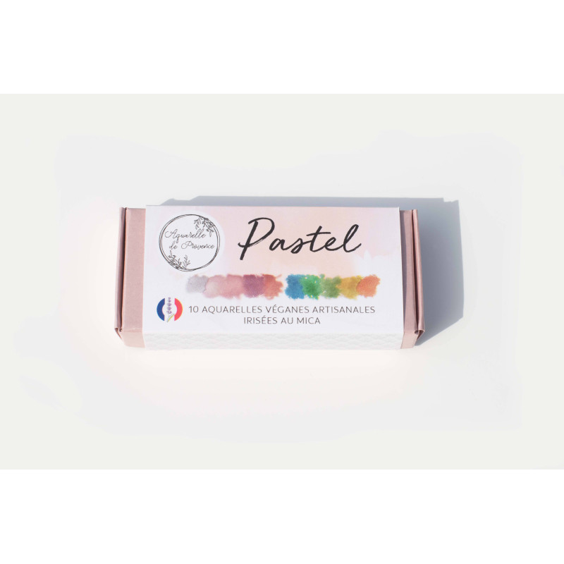 Palette Pastel 10 1/2 godets aquarelles extra-fines véganes irisées