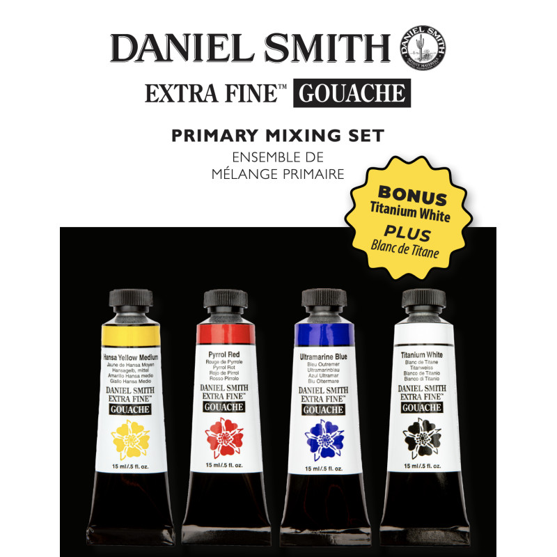 Set des 4 couleurs Gouache mélange primaire en tubes 15ml extra-fine Daniel Smith