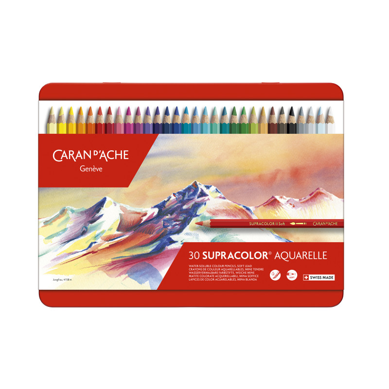 Boîte métal 30 crayons Caran d'Ache Supracolor Soft 