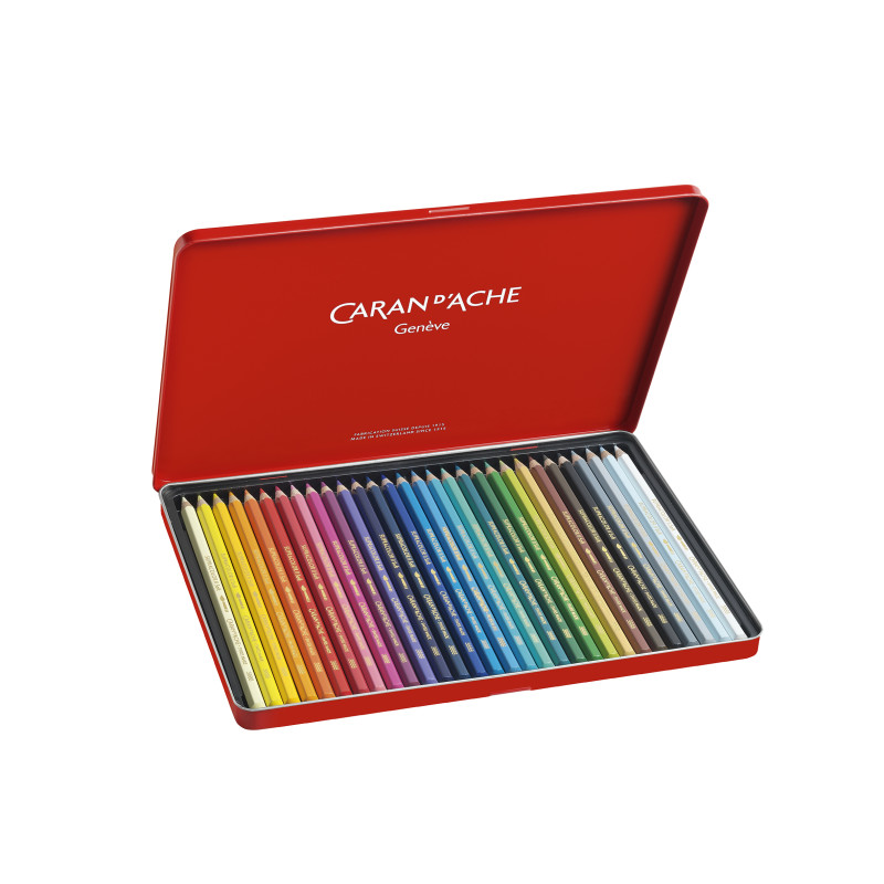 Boîte métal 30 crayons Caran d'Ache Supracolor Soft 