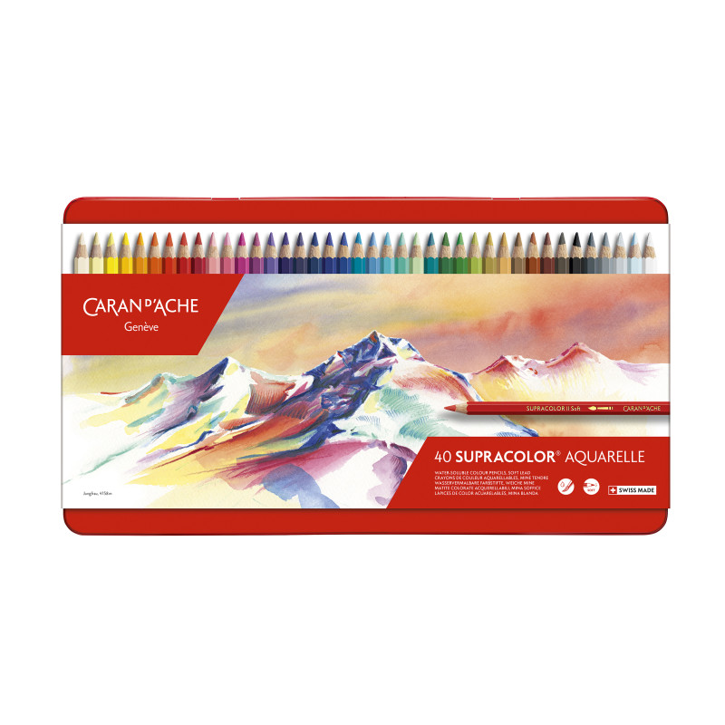 Boîte métal 40 crayons Caran d'Ache Supracolor Soft 