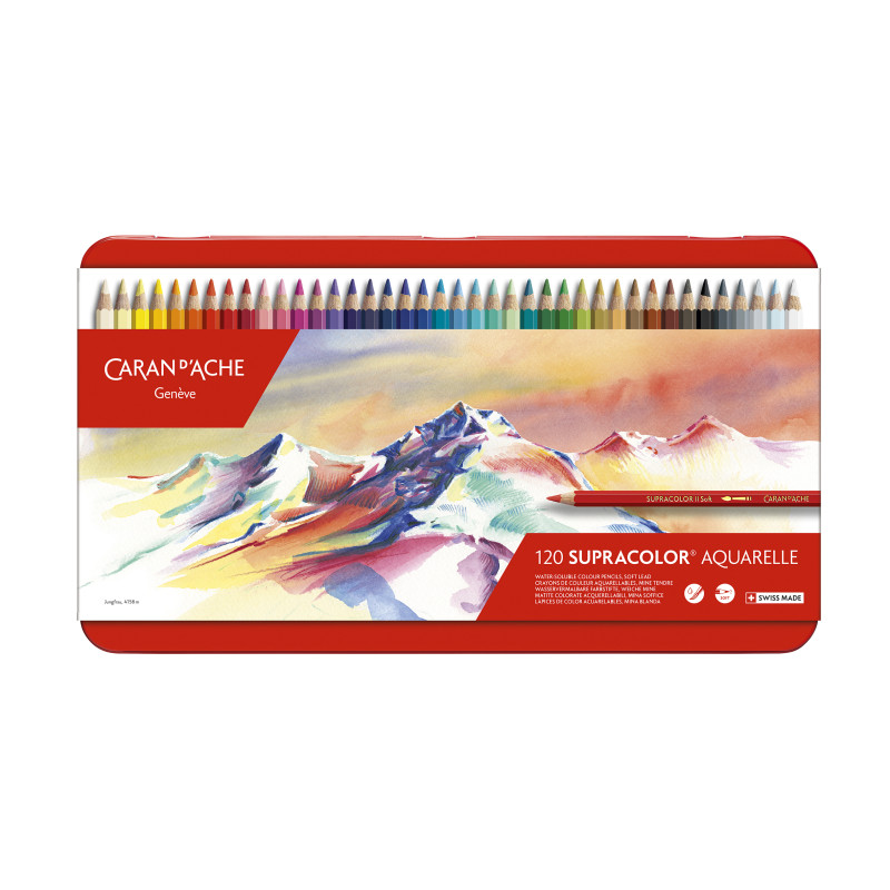 Boîte métal 120 crayons Caran d'Ache Supracolor Soft 