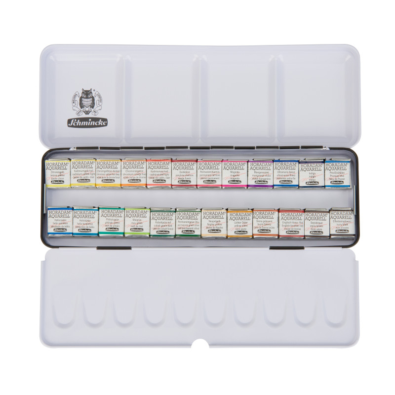 Boîte métal Schmincke Horadam Aquarell 241/2 godets