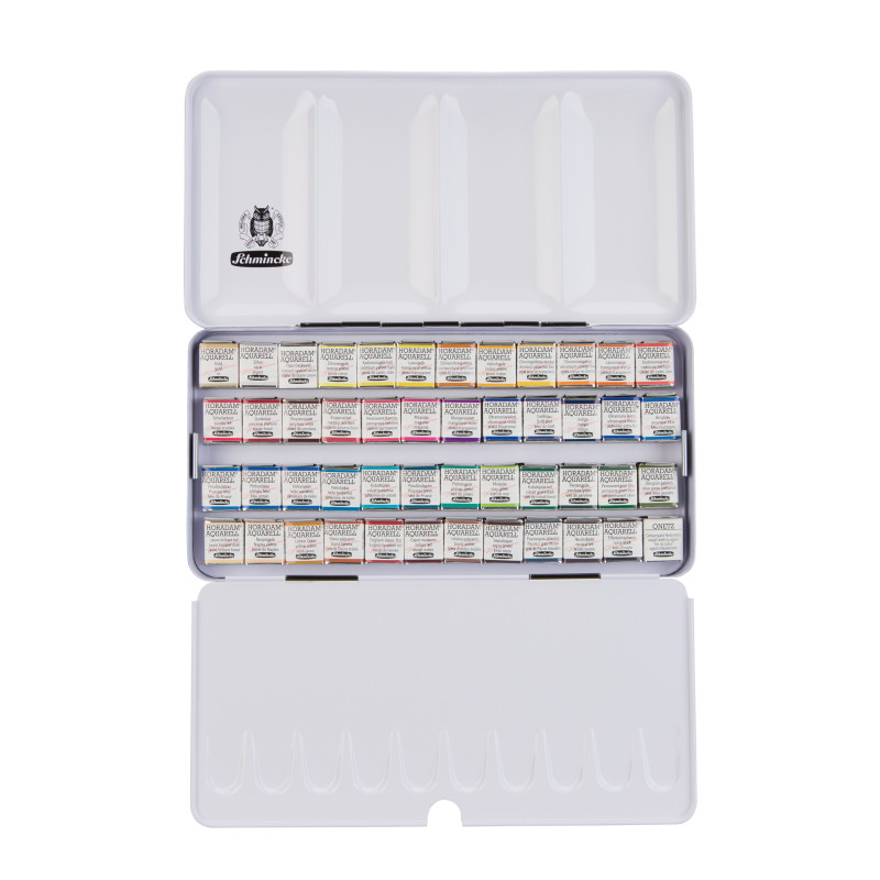 Boîte métal Schmincke Horadam Aquarell 481/2 godets