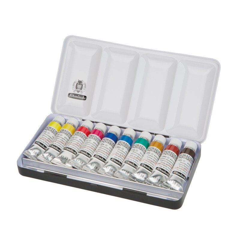 Boîte métal Schmincke Horadam Aquarell 10 tubes de 15 ml