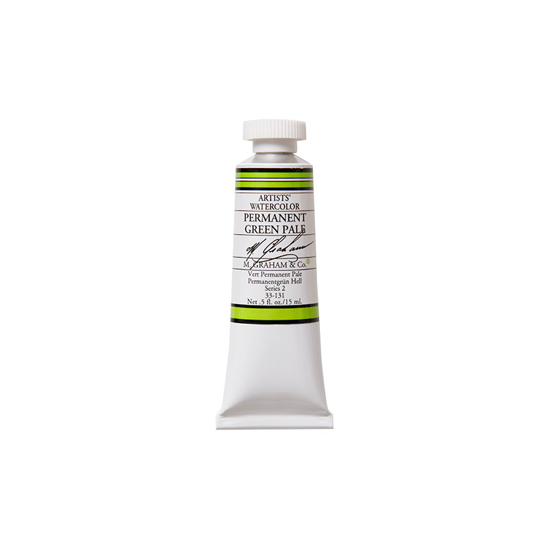 Vert permanent pâle - aquarelle Tube 15ml M. Graham