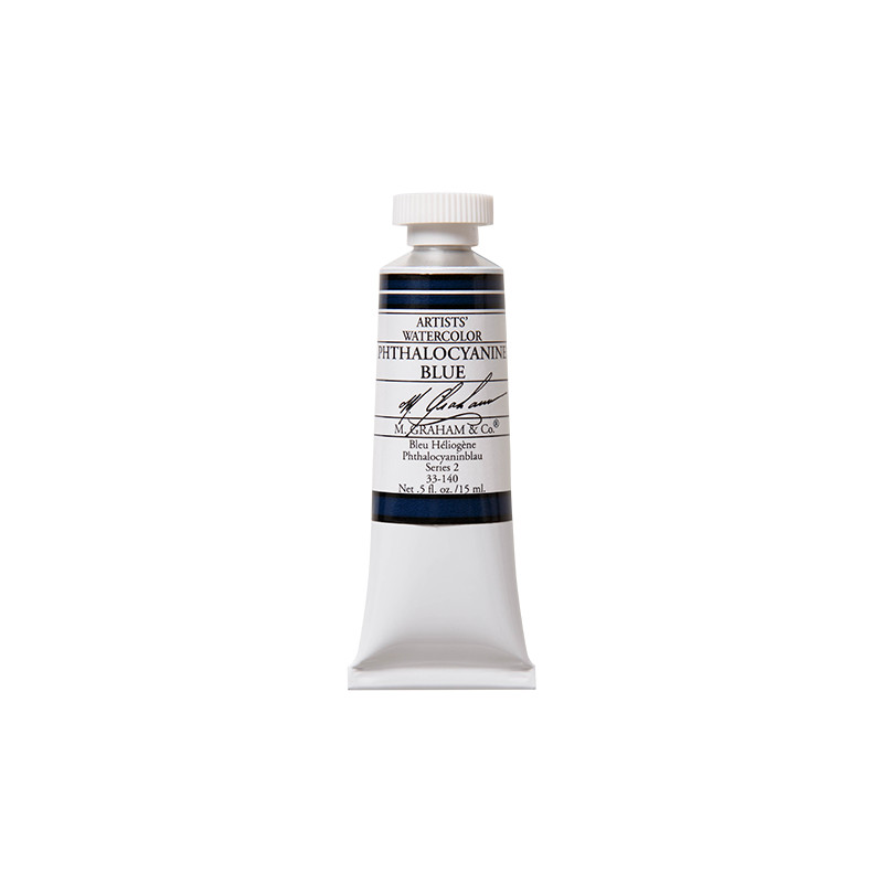 Bleu Héliogène - aquarelle Tube 15ml M. Graham