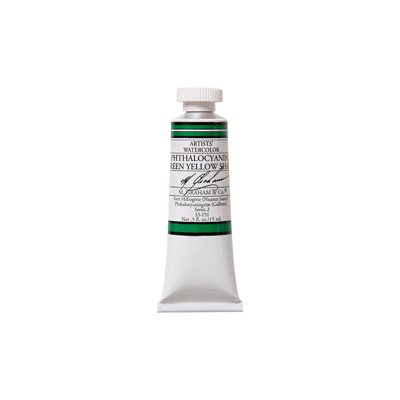 Vert Héliogène (Nuance de Jaune) - aquarelle Tube 15ml M. Graham