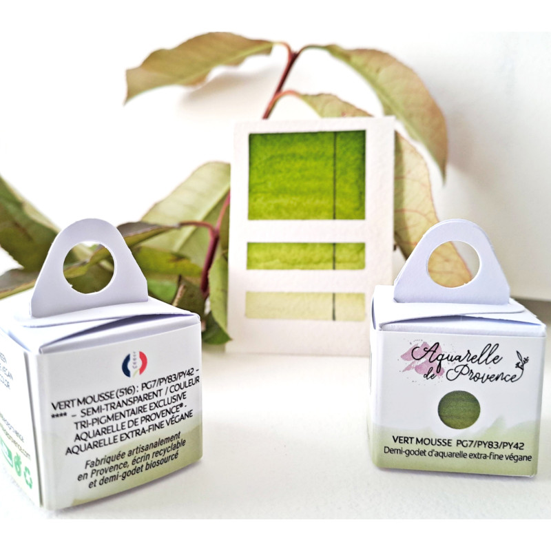 Vert mousse - Aquarelle extra-fine 1/2 Godet Aquarelle Provence