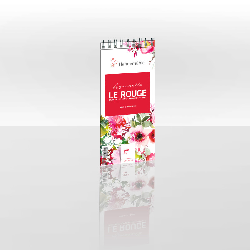 Album spiralé Le rouge 11,4x24 325g 12f grain fin