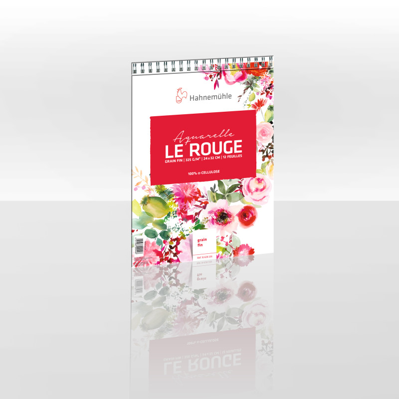 Album spiralé Le rouge 24x32 325g 12f grain fin