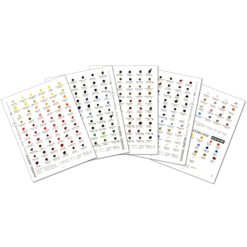 Carte échantillon couleurs réelles 266 couleurs Daniel Smith fait à la main
