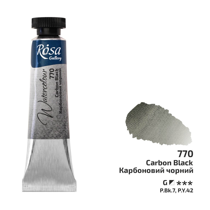 Noir de carbone - Aquarelle Tube 10ml Rosa Gallery
