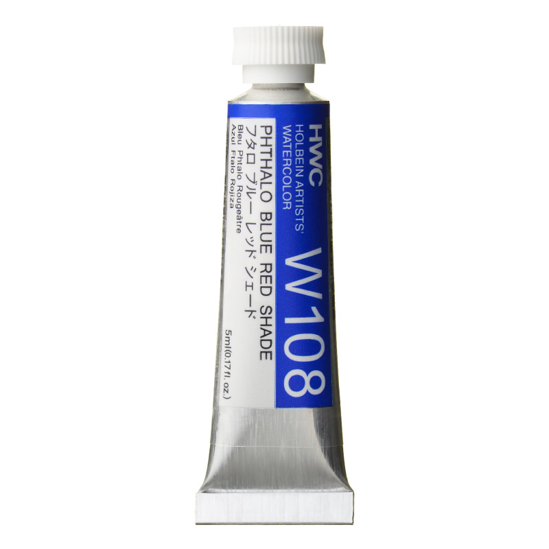 Bleu Phtalo rougeâtre - Aquarelle Tube 5ml Holbein Artists'