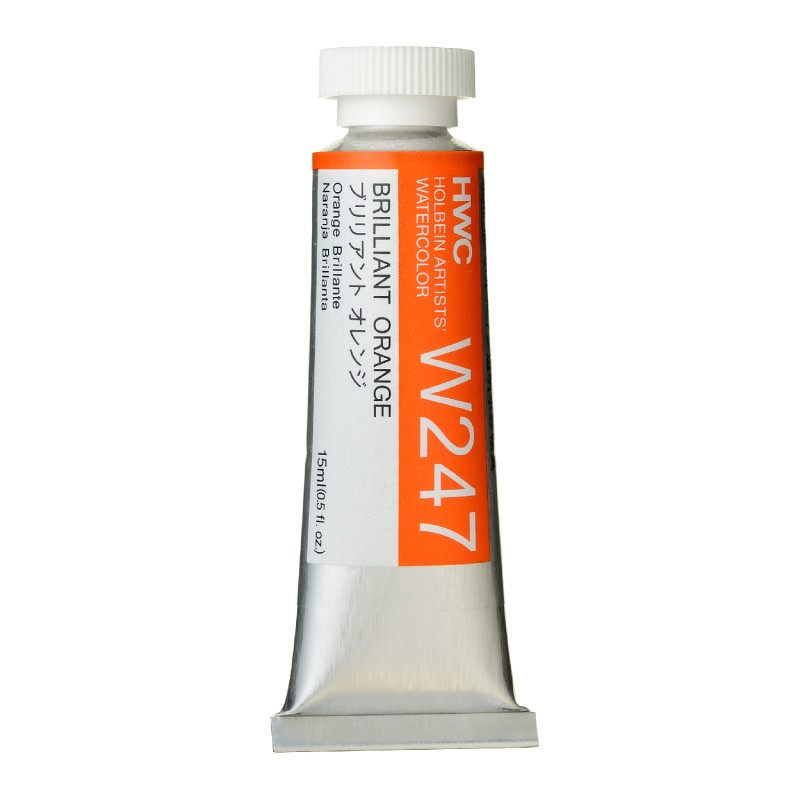 Orange brillant - Aquarelle Tube 15ml Holbein Artists'