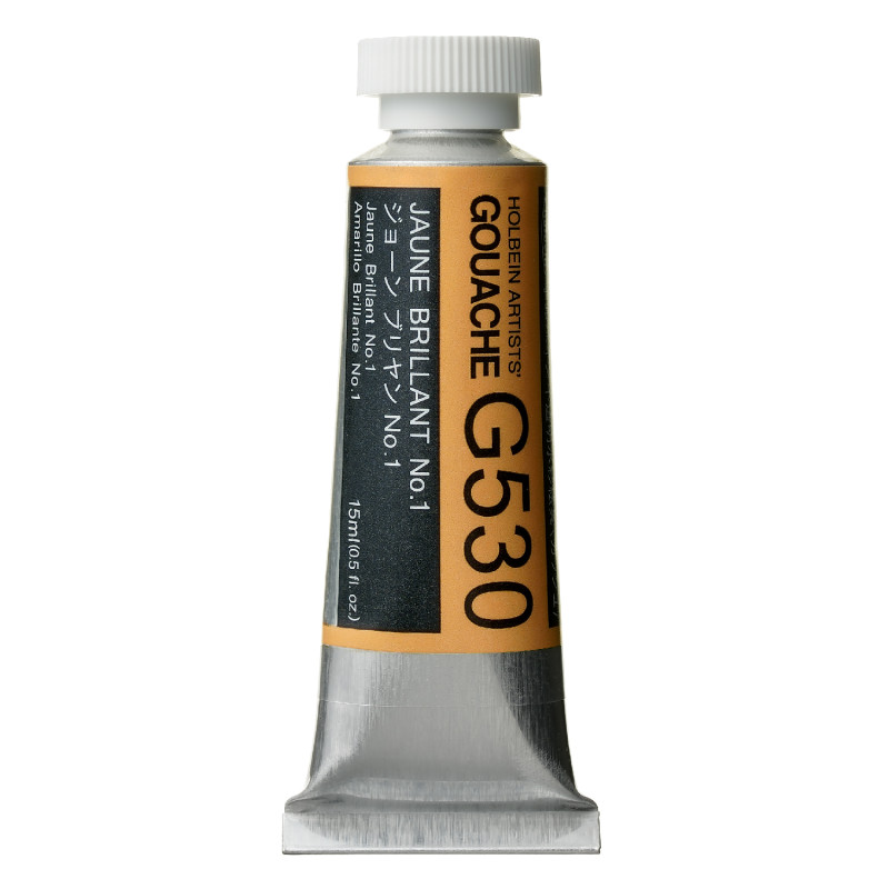 Jaune brillant n°1 - Gouache Tube 15ml Holbein Artists'