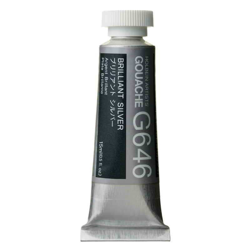 Argent brillant - Gouache Tube 15ml Holbein Artists'