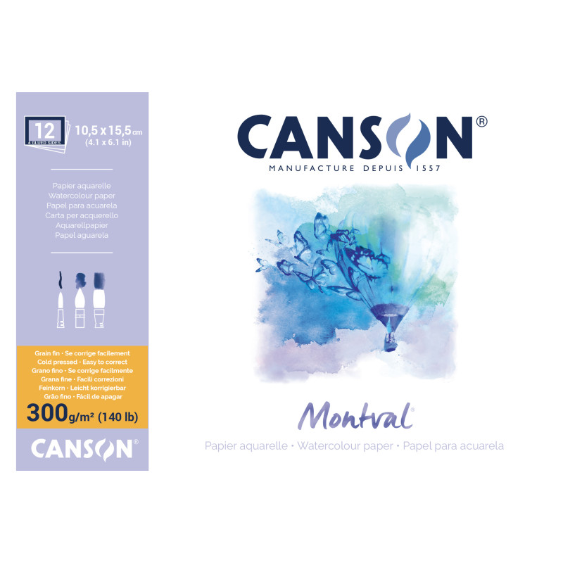 Bloc carte postale Montval 10,5x15,5 300g 12 f grain fin